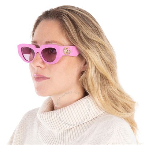 Gucci Pink Geometric Ladies Sunglasses GG1421S 004 51